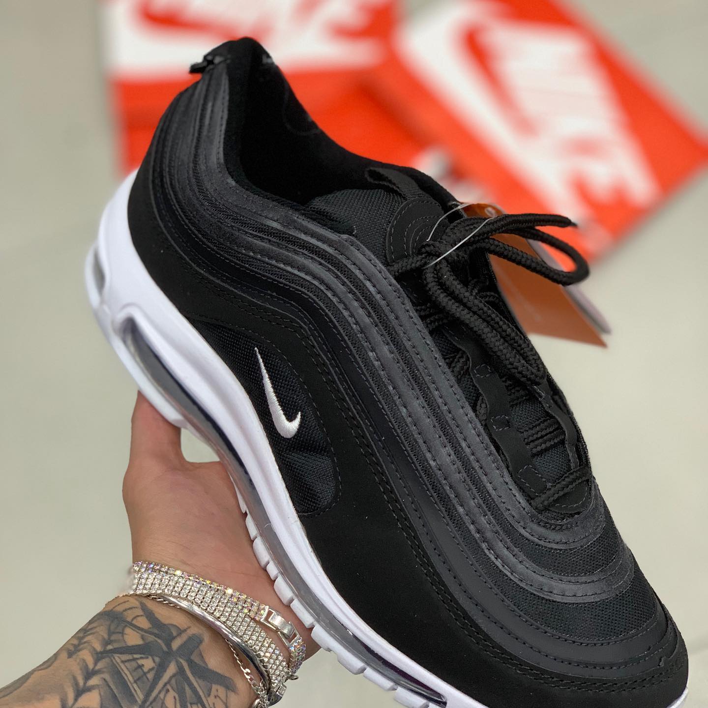 Air Max 97 Metallic Leather Black