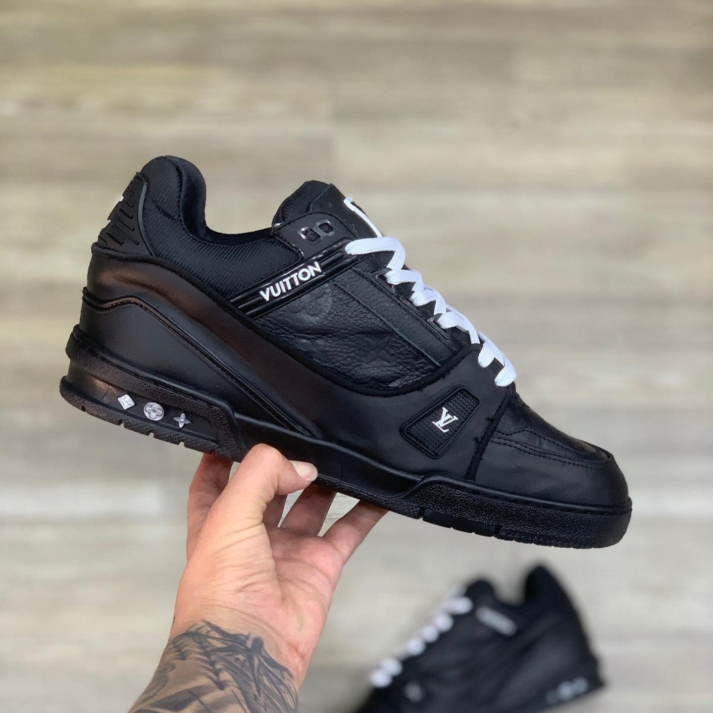 LV Trainer Black Embossed Monogram