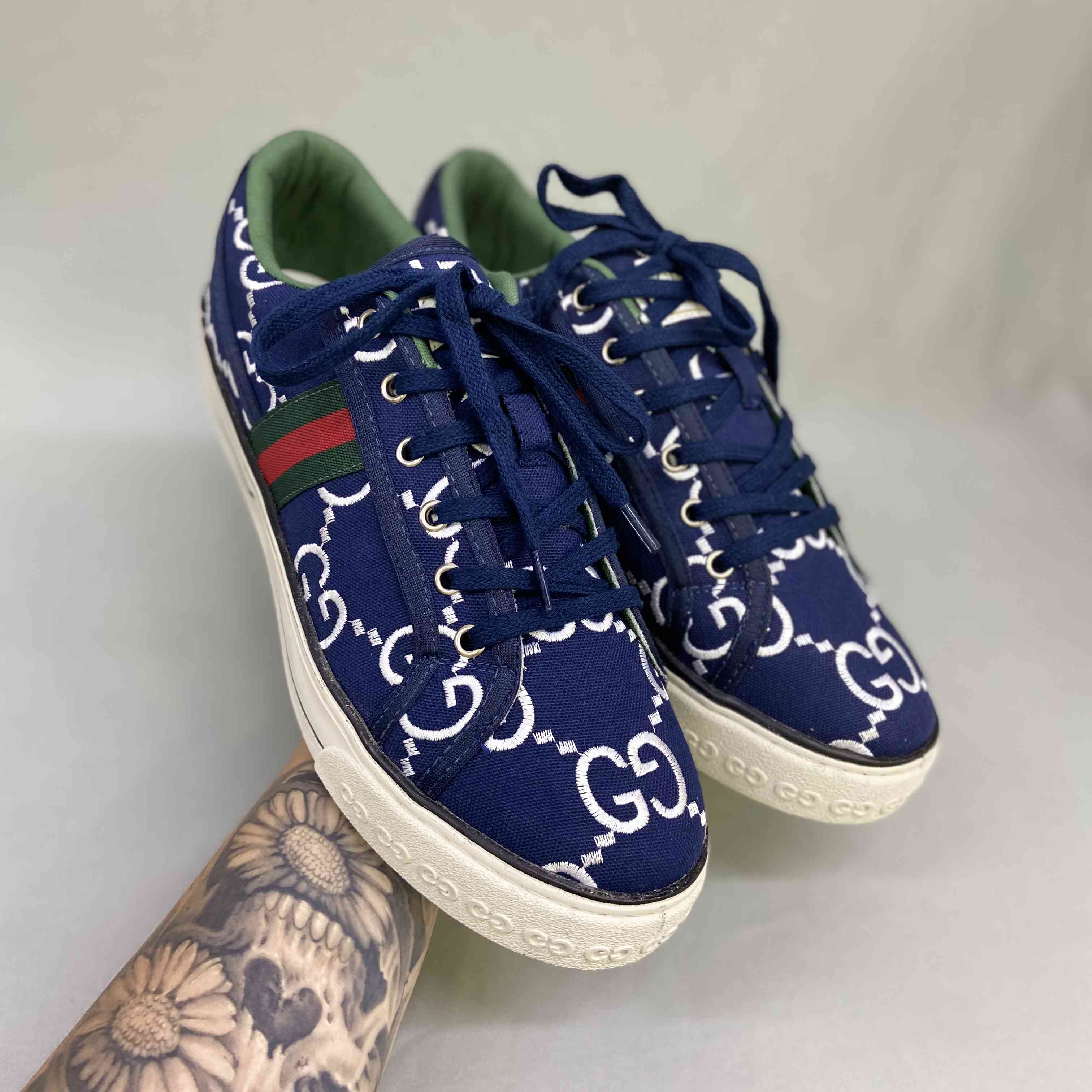 Gucci Tennis 1977 Low-Top Sneakers In Blue White