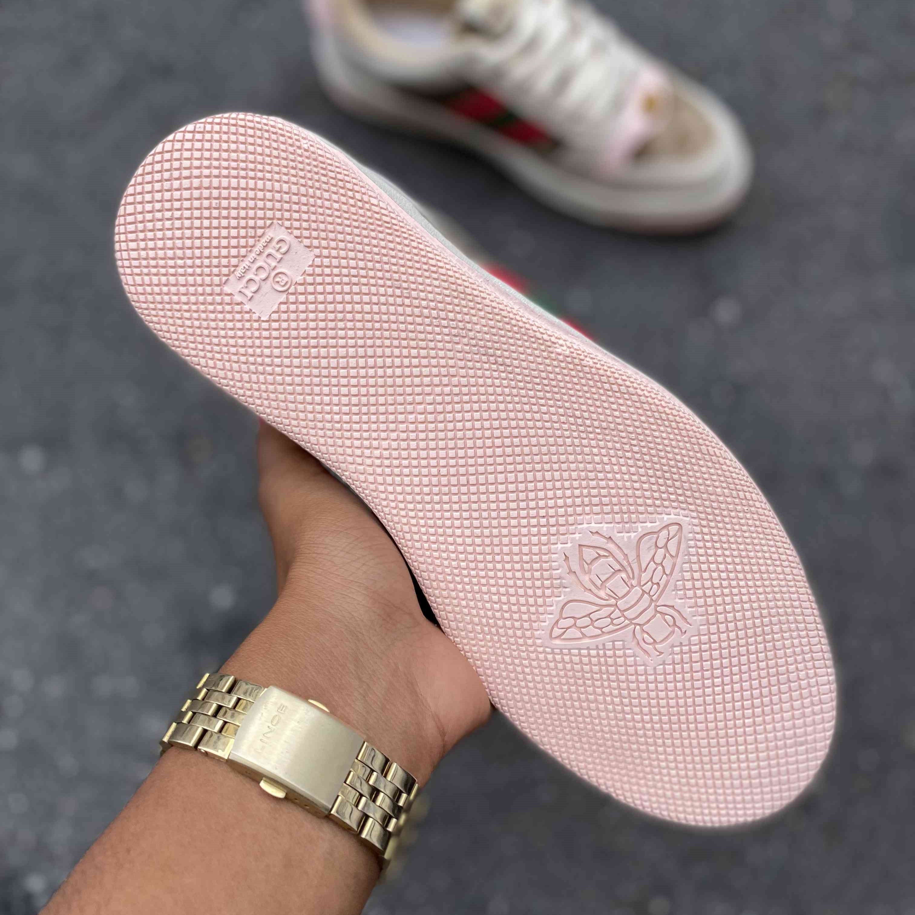 Gucci Screener GG Low Top Sneakers GG Canvas Beige Pink