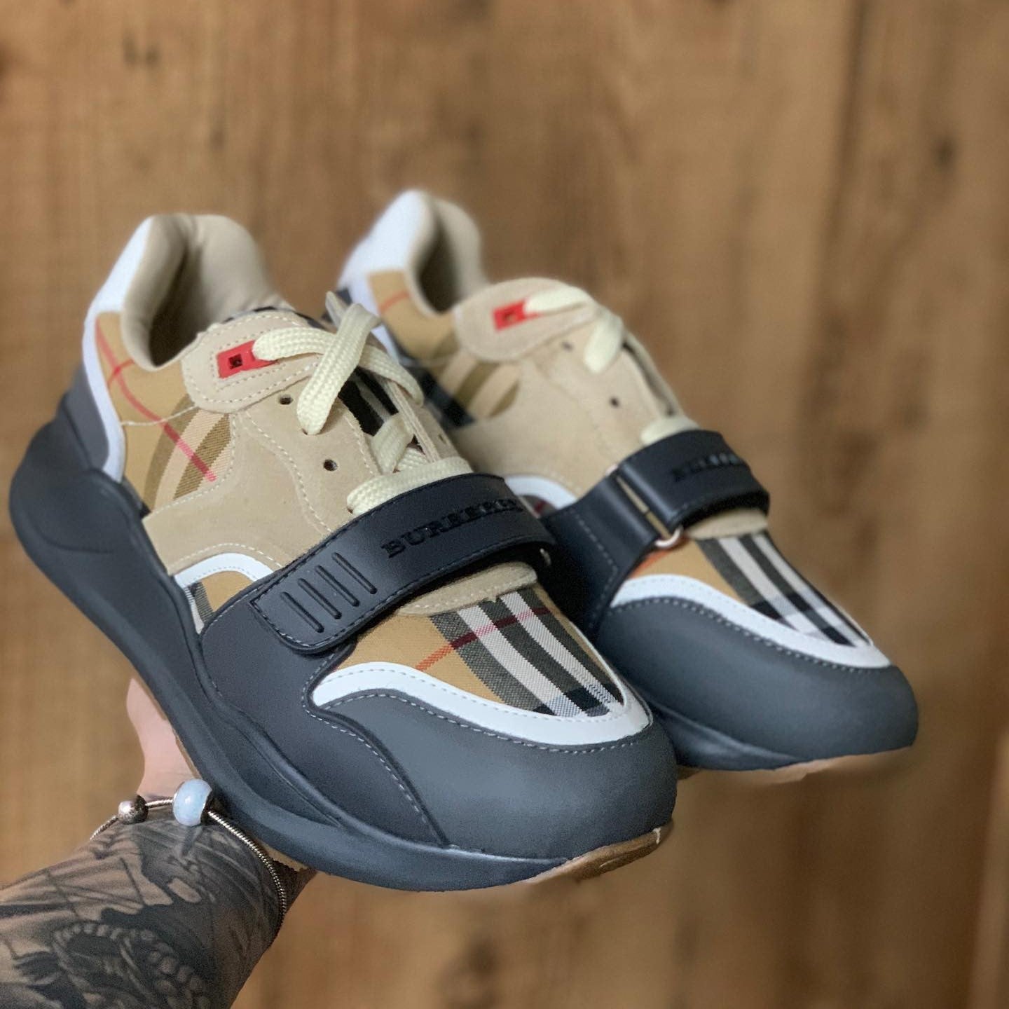 Burberry Ramsey Vintage Check Suede Leather Sneakers