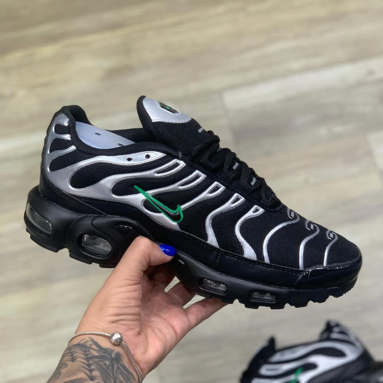 Air Max Plus Black Silver Green Strike
