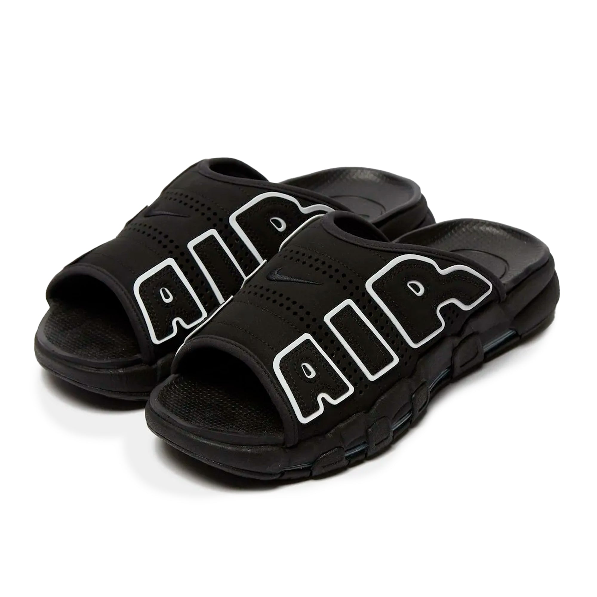 Air More Uptempo Slide Black White