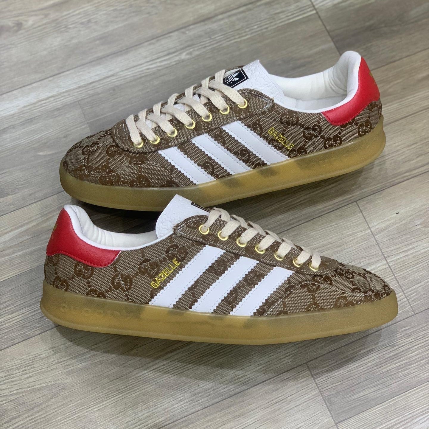 Adidas Gazelle x Gucci Original GG Beige Brown