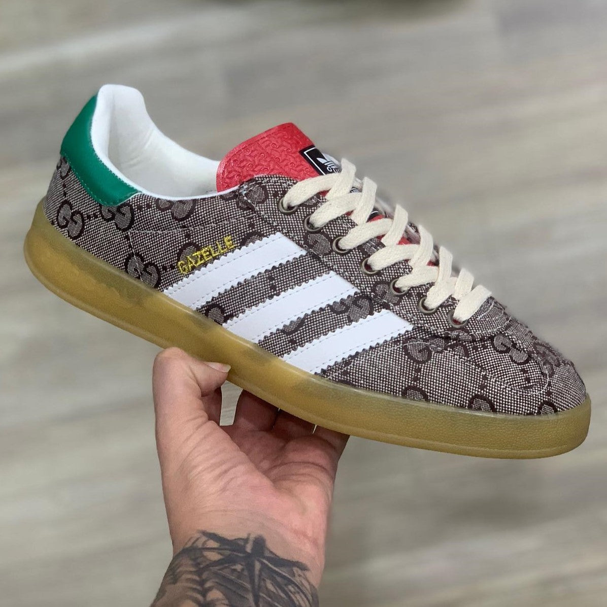 Adidas Gazelle x Gucci GG Monogram Beige