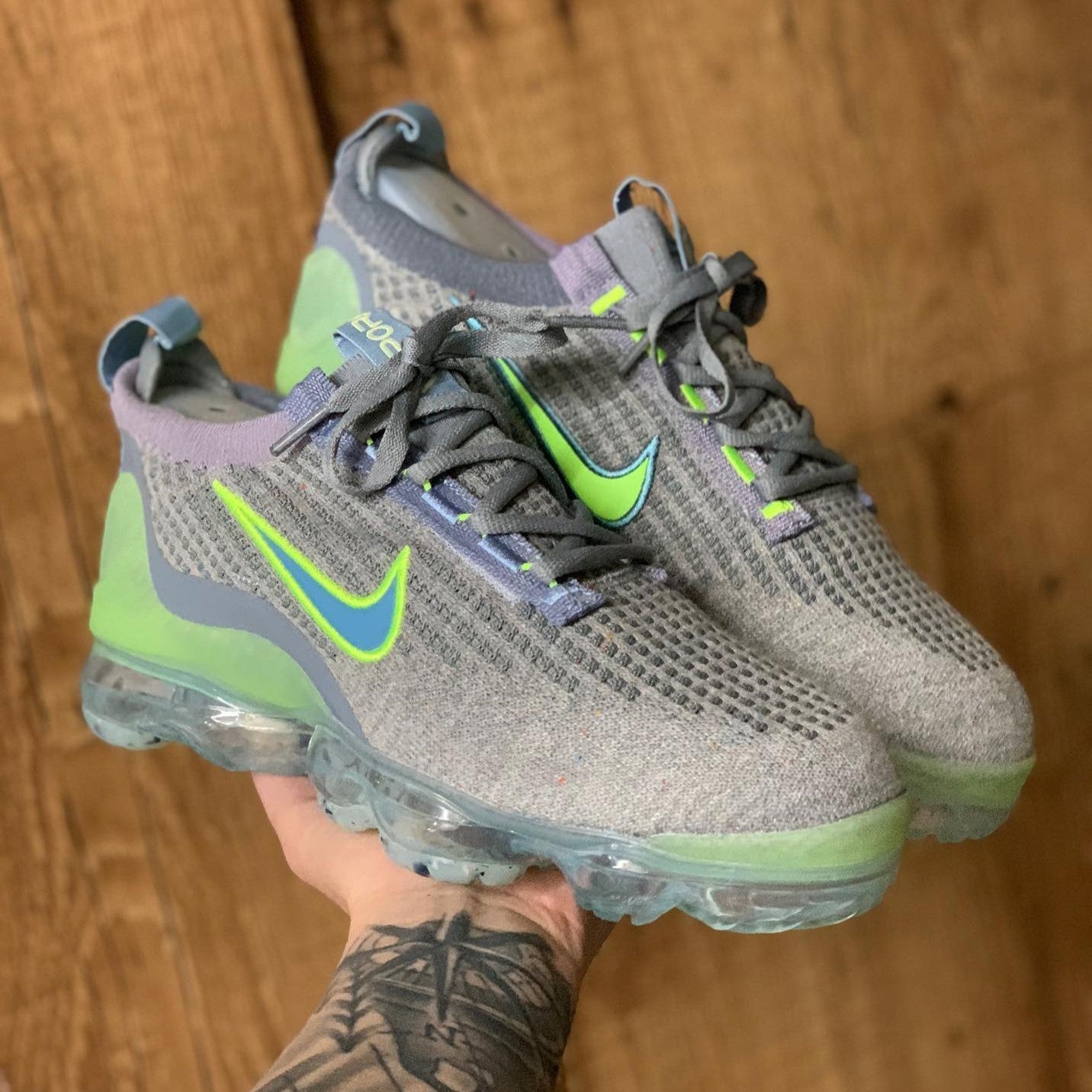 VaporMax 2021 Flyknit Grey Light Liquid Lime