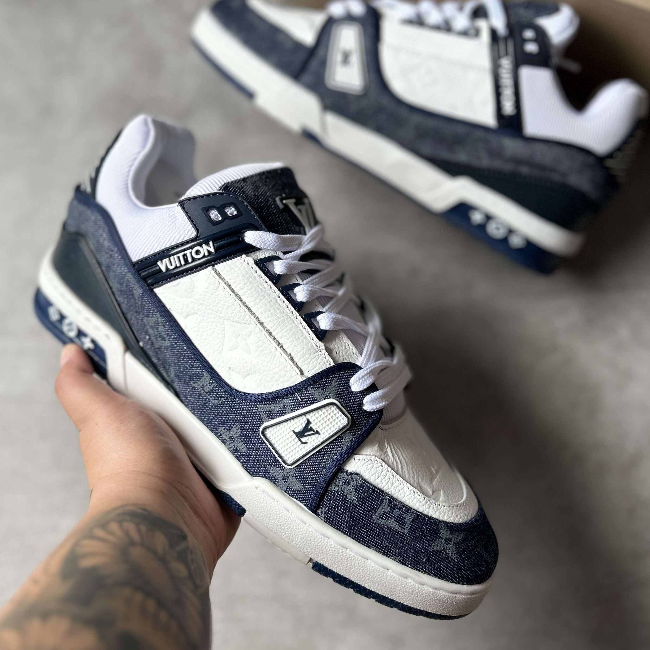 LV Trainer Monogram Denim White Blue