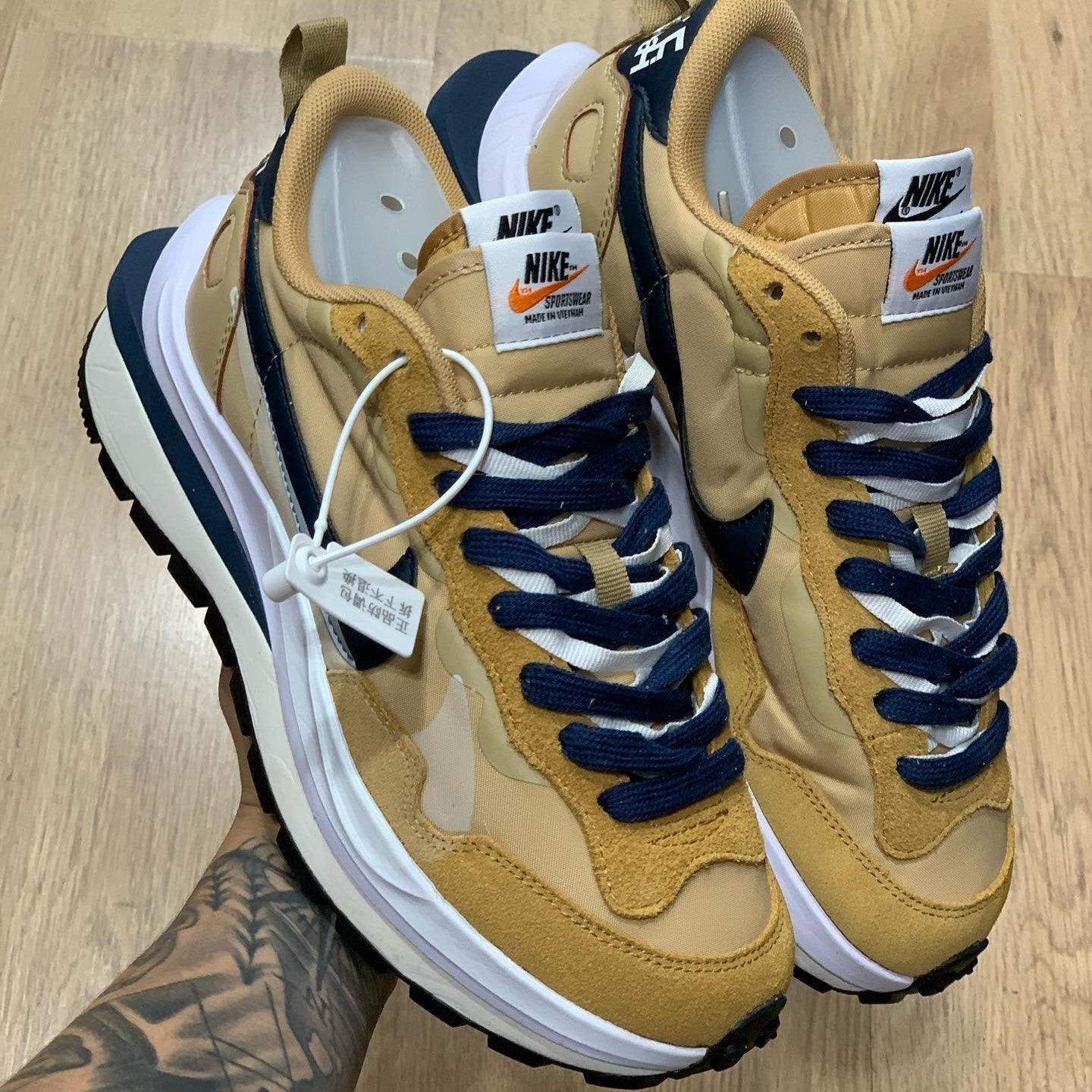 Sacai x Vapor Waffle Tan Navy