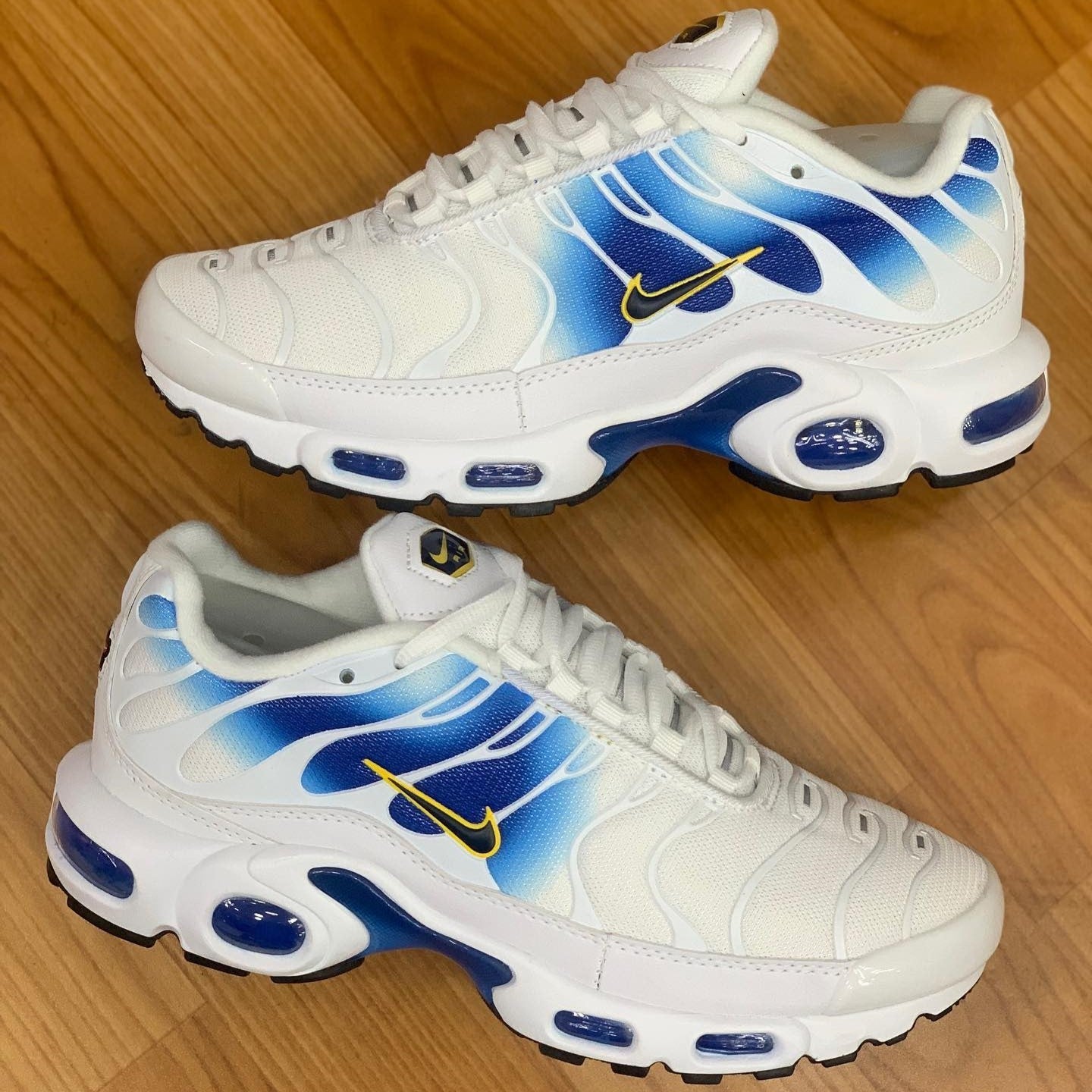 Air Max Plus TN Spray Paint Swoosh White Blue