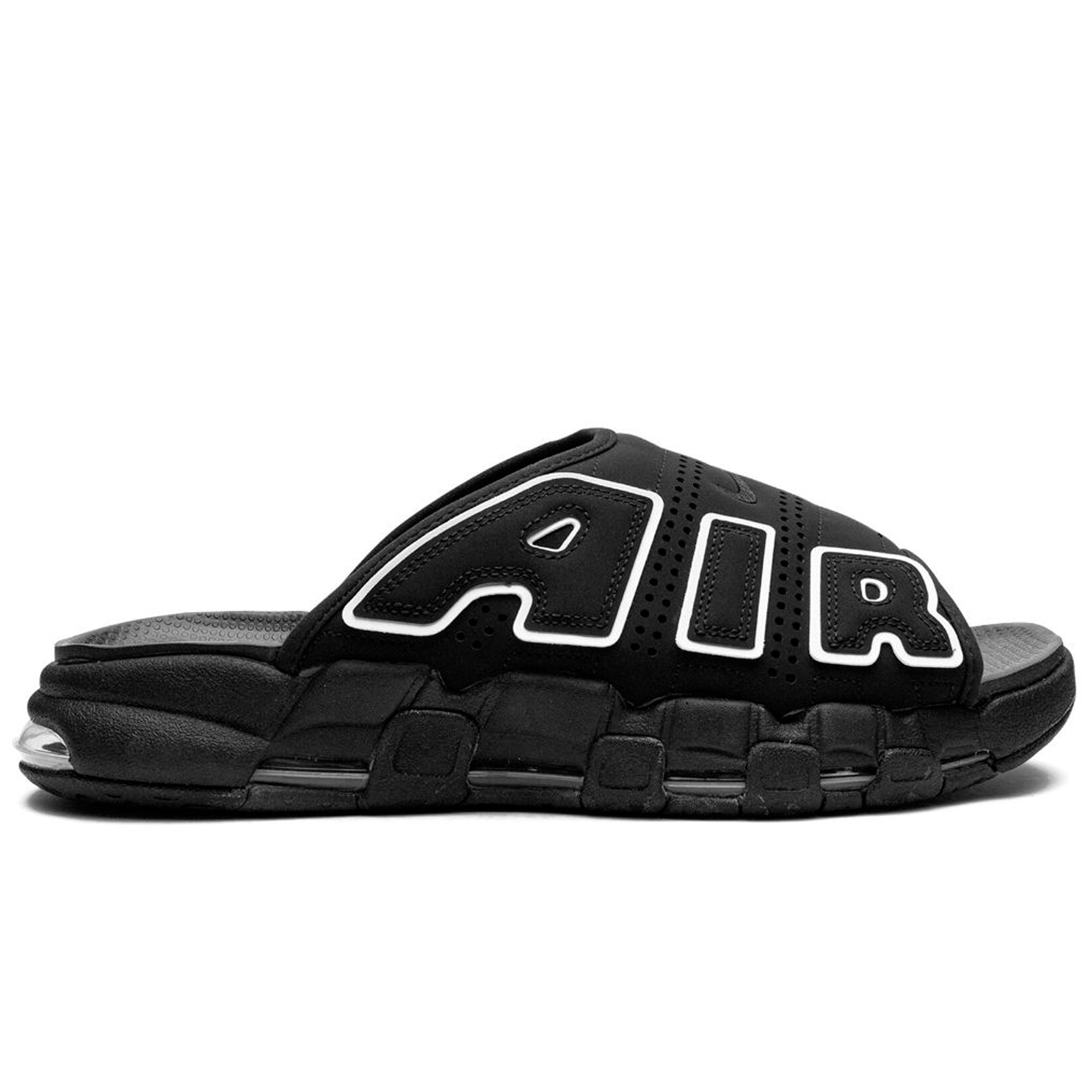 Air More Uptempo Slide Black White