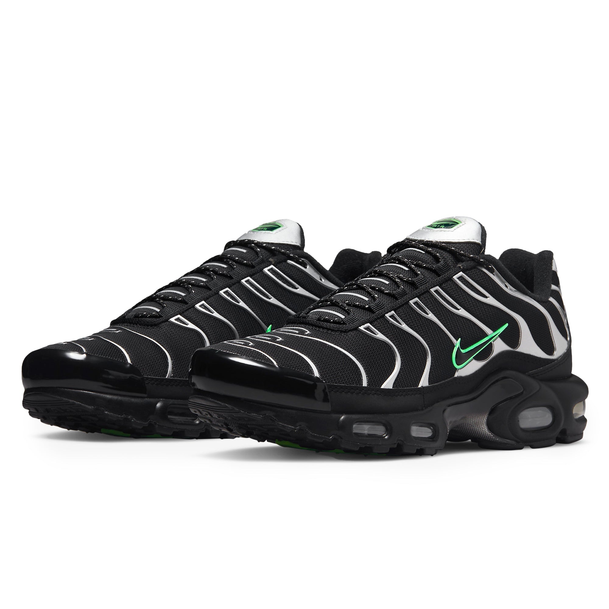 Air Max Plus Black Green Strike Metallic Silver