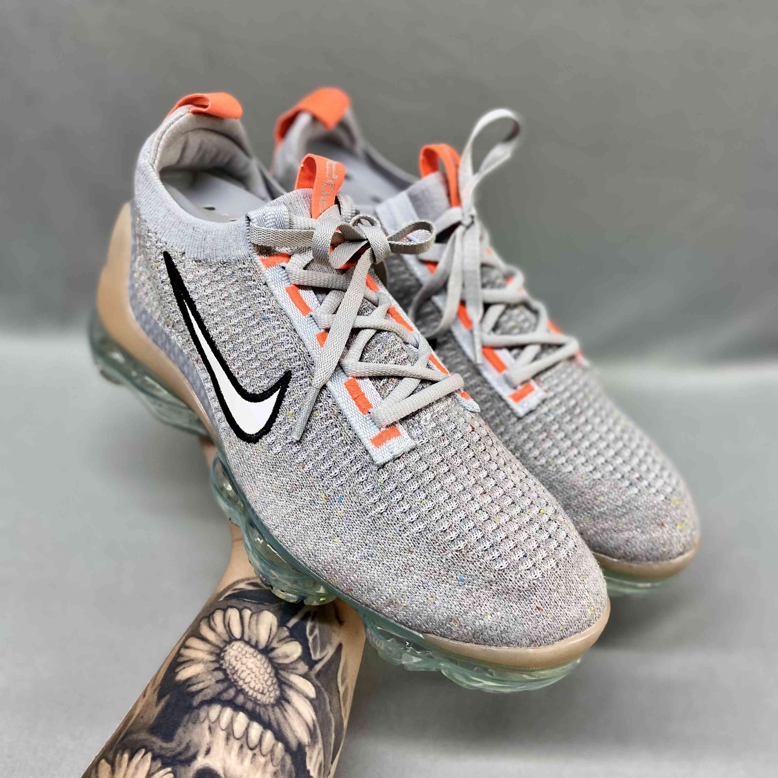 VaporMax 2021 Flyknit Grey Fog Bright Mango
