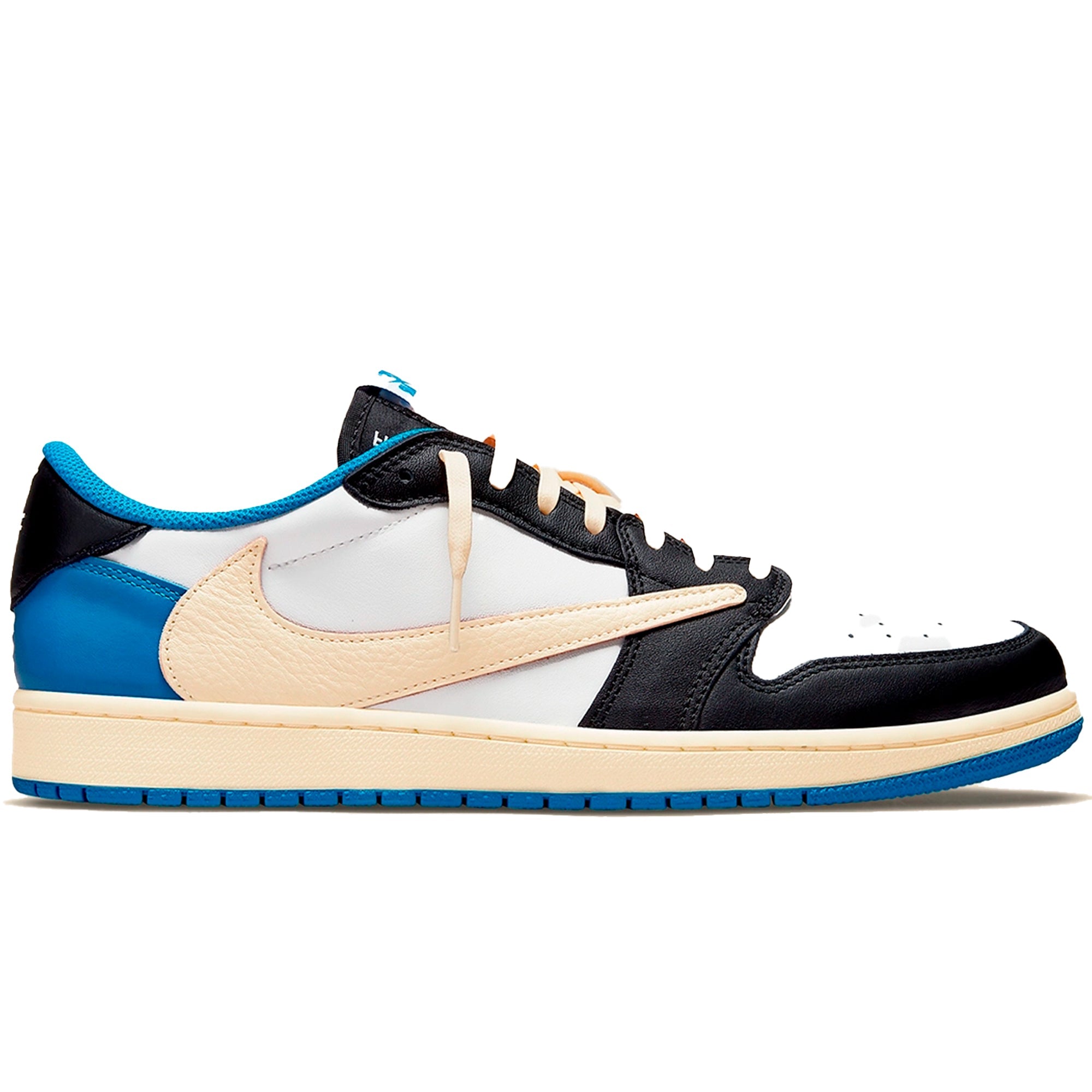 Air Jordan 1 Retro Low x Fragment Design x Travis Scott x Sail Black Military Blue *