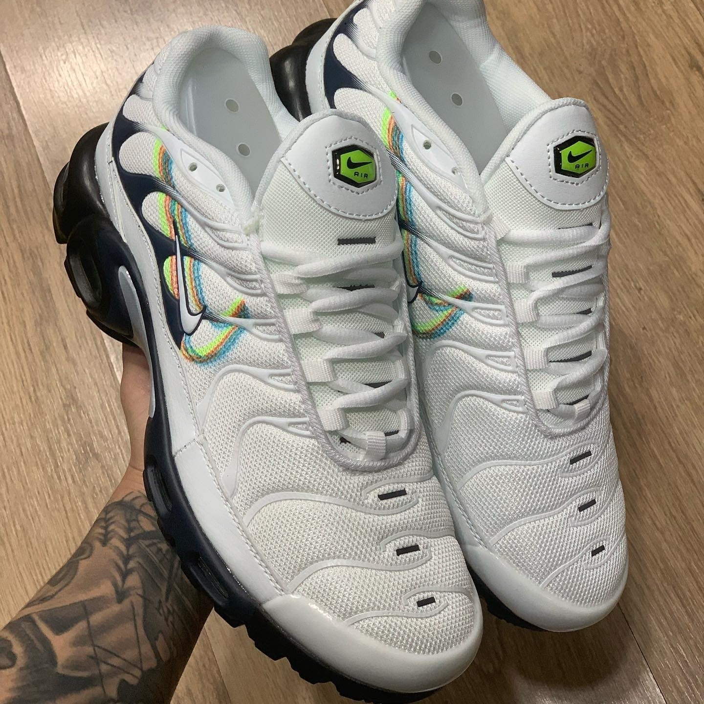 Air Max Plus TNᅠ3D Swoosh White Volt Football Grey Blackened Blue