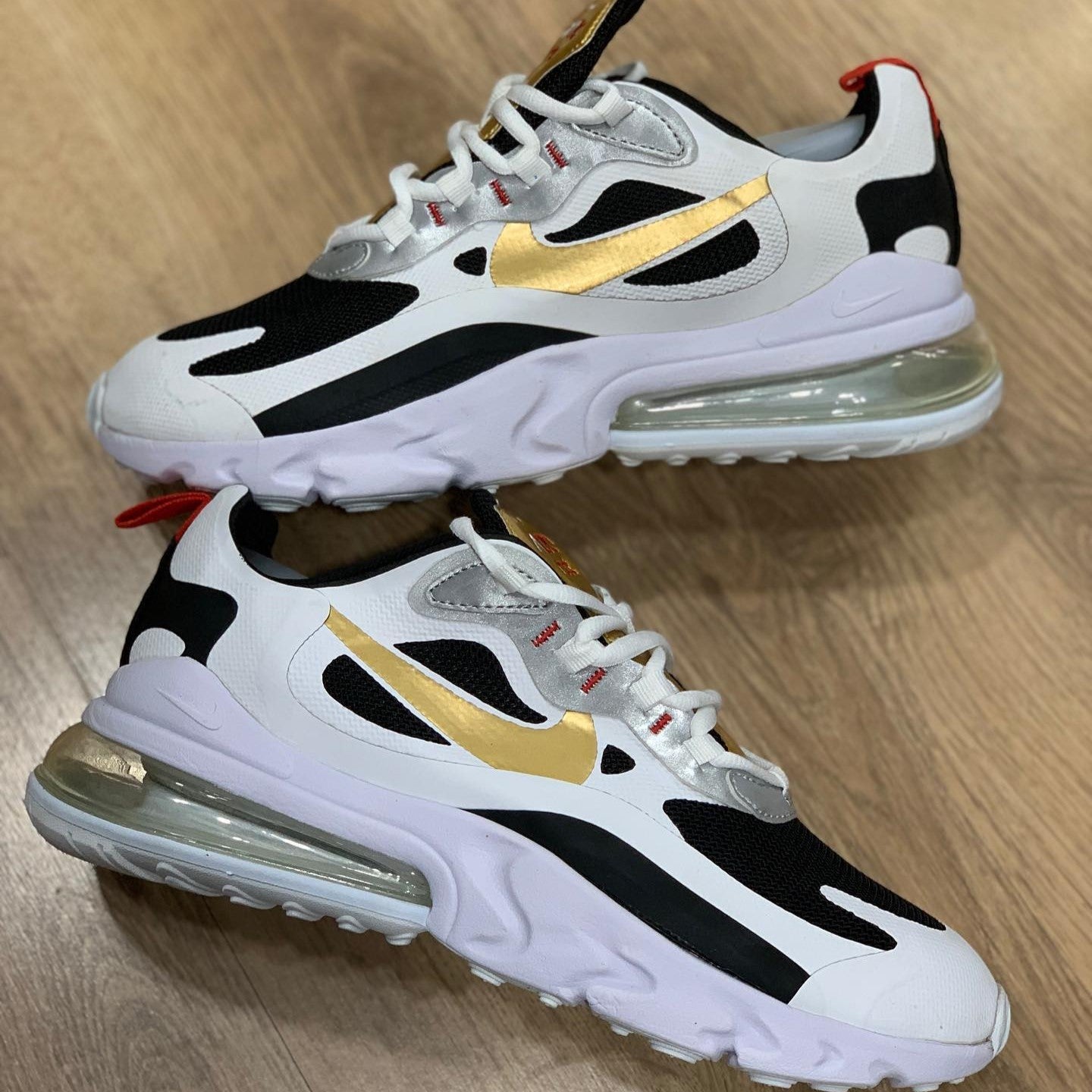 Air Max 270 React Metallic Gold Swoosh