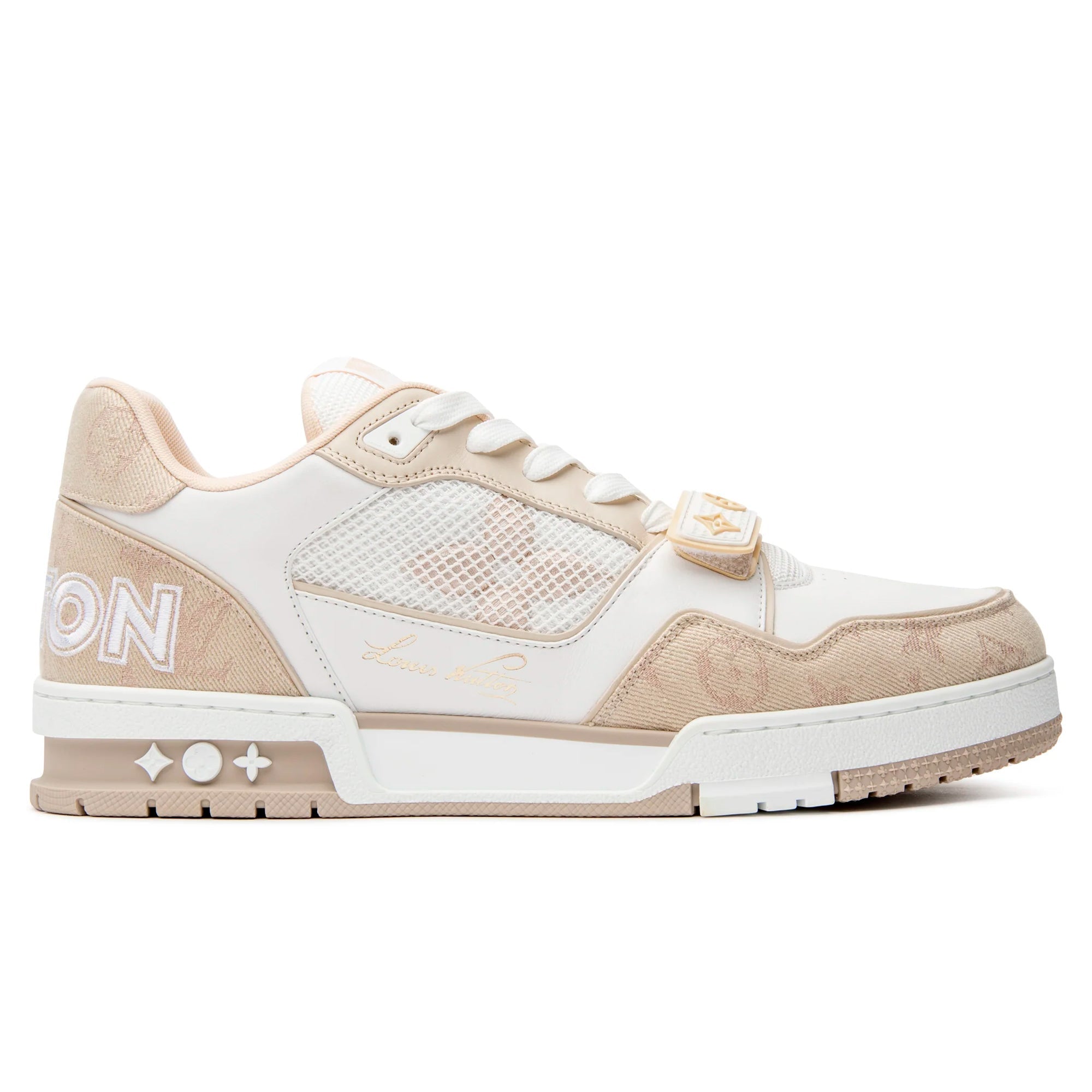 LV Trainer Beige White