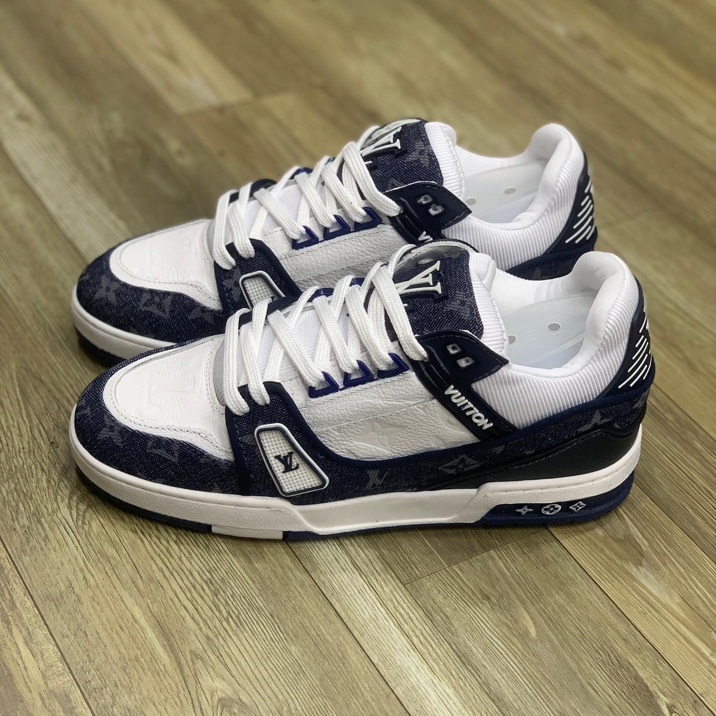 LV Trainer Monogram Denim White Blue