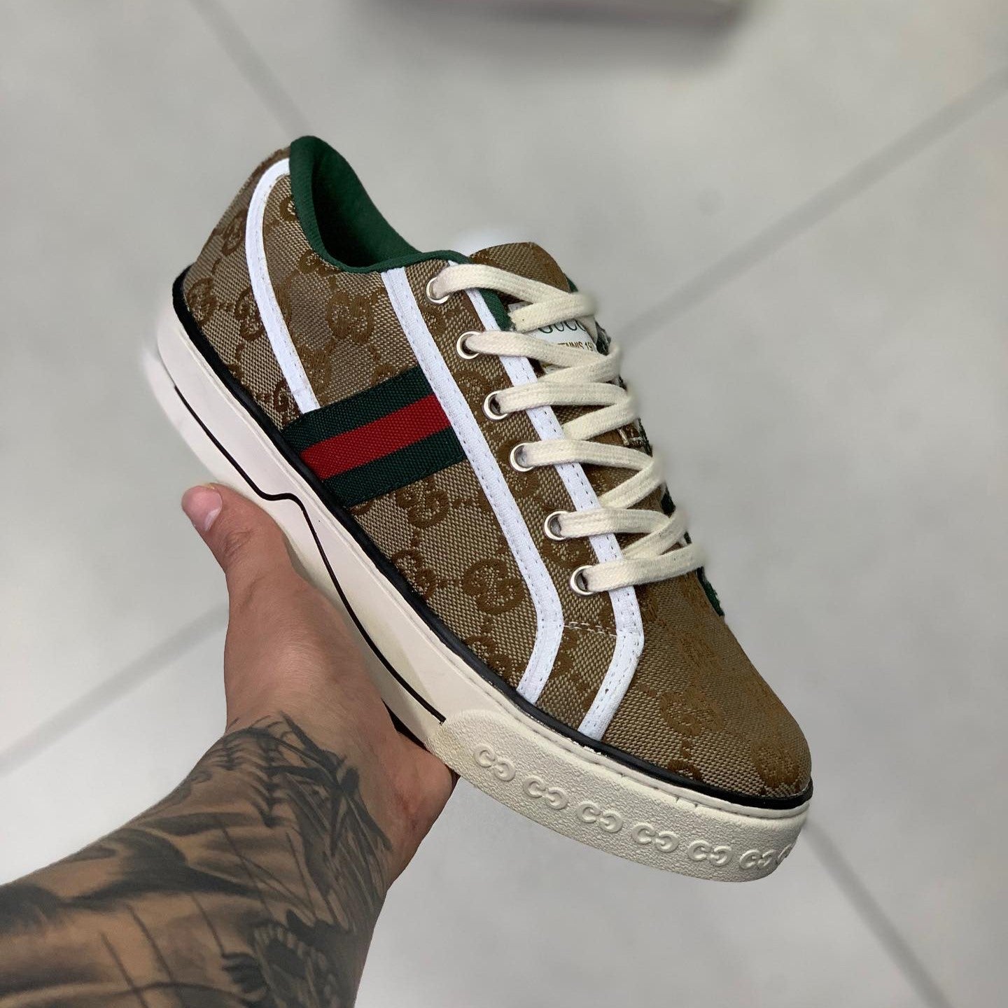 Men's GG Gucci Tennis 1977 Beige