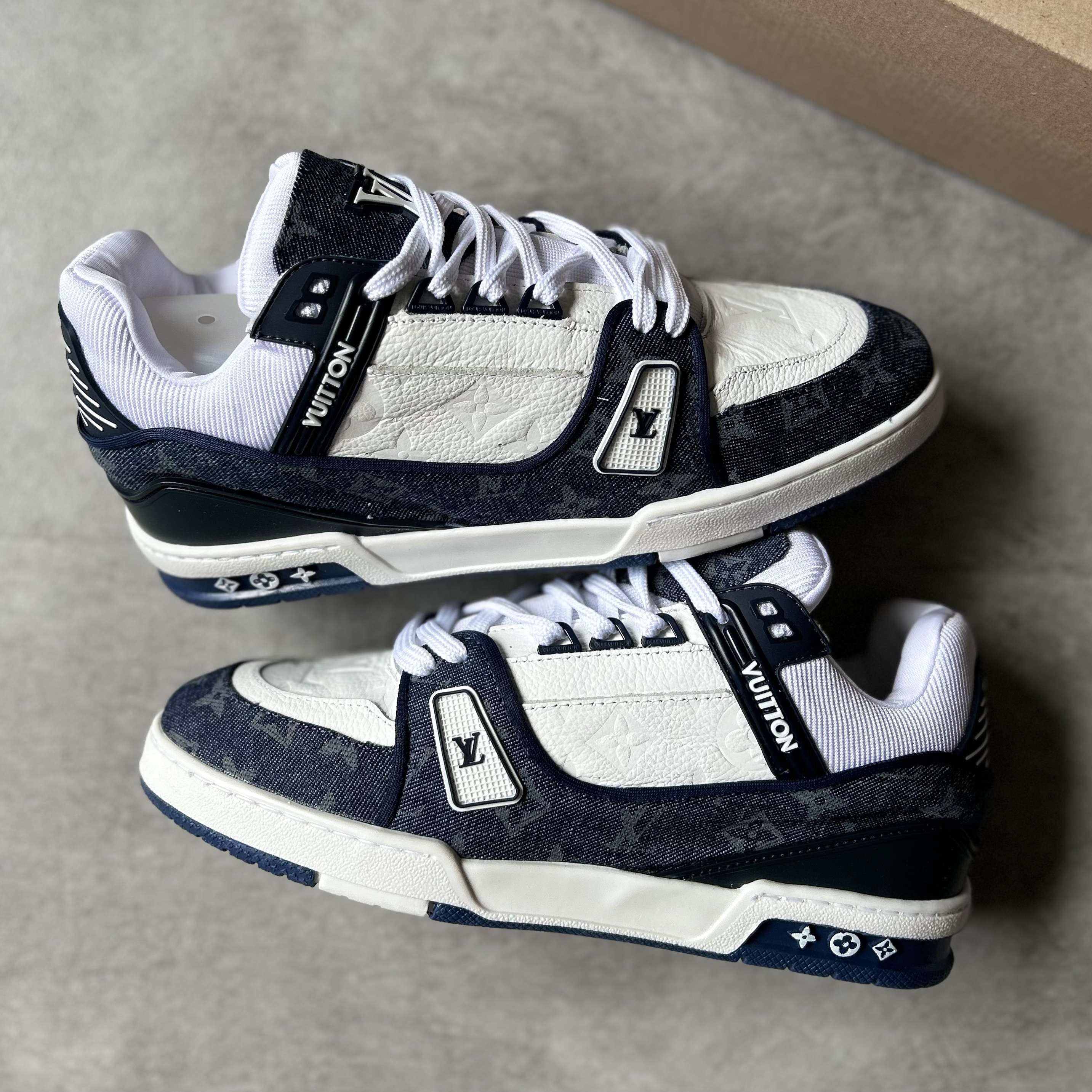 LV Trainer Monogram Denim White Blue