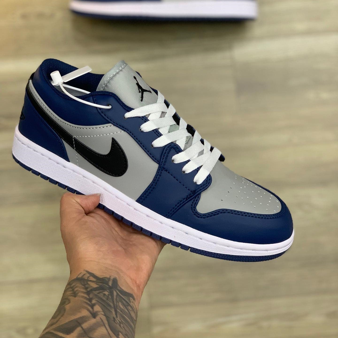 Air Jordan 1 Low Gray Navy Blue Black