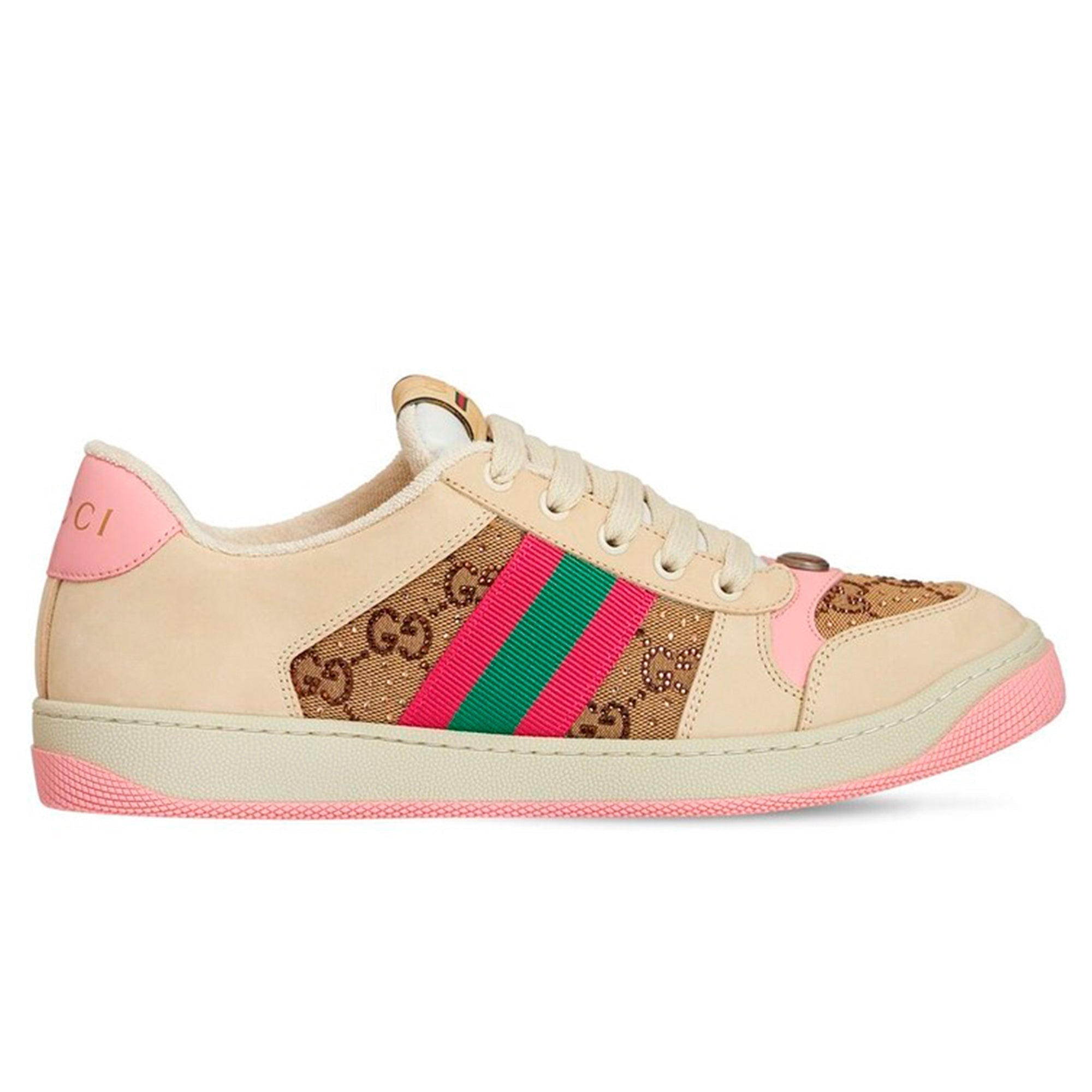 Gucci Screener GG Low Top Sneakers GG Canvas Beige Pink