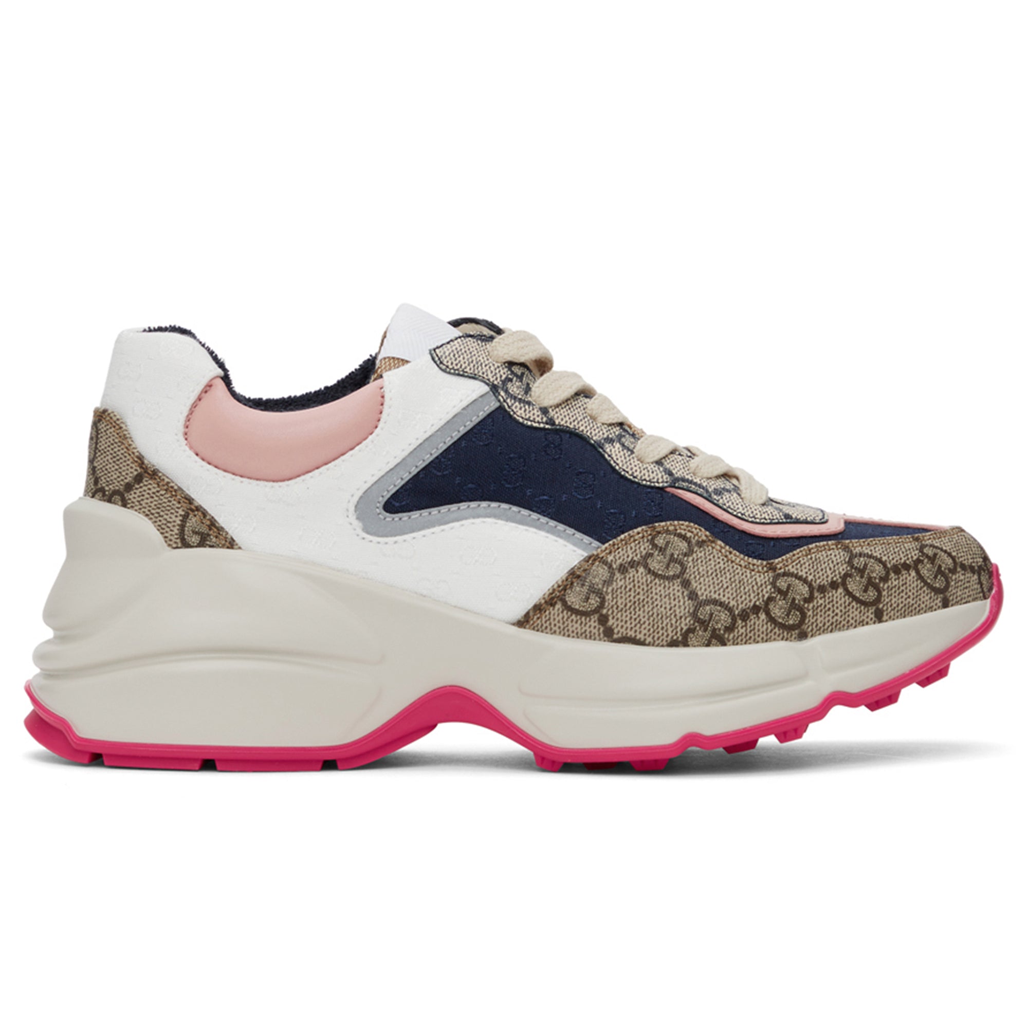 Gucci GG Rhyton Beige White Pink