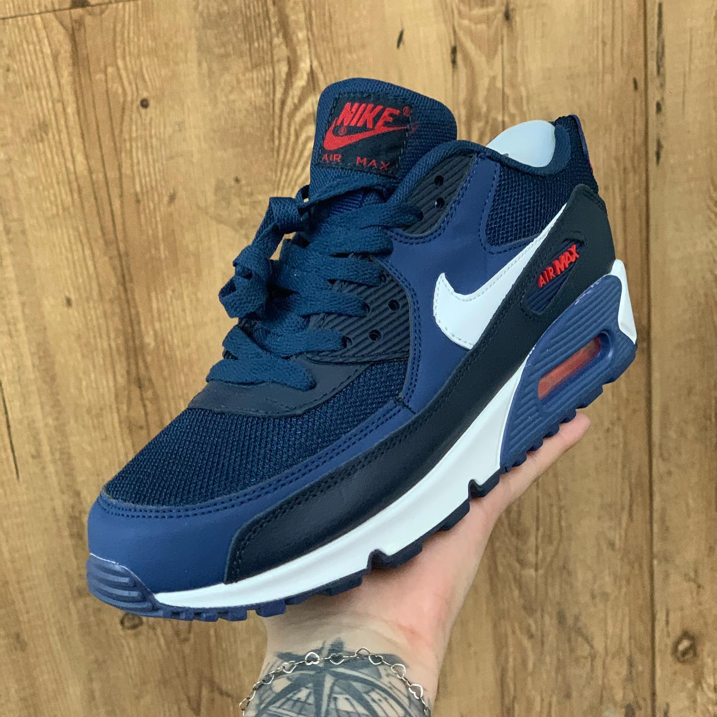 Air Max 90 Midnight Navy University Red White