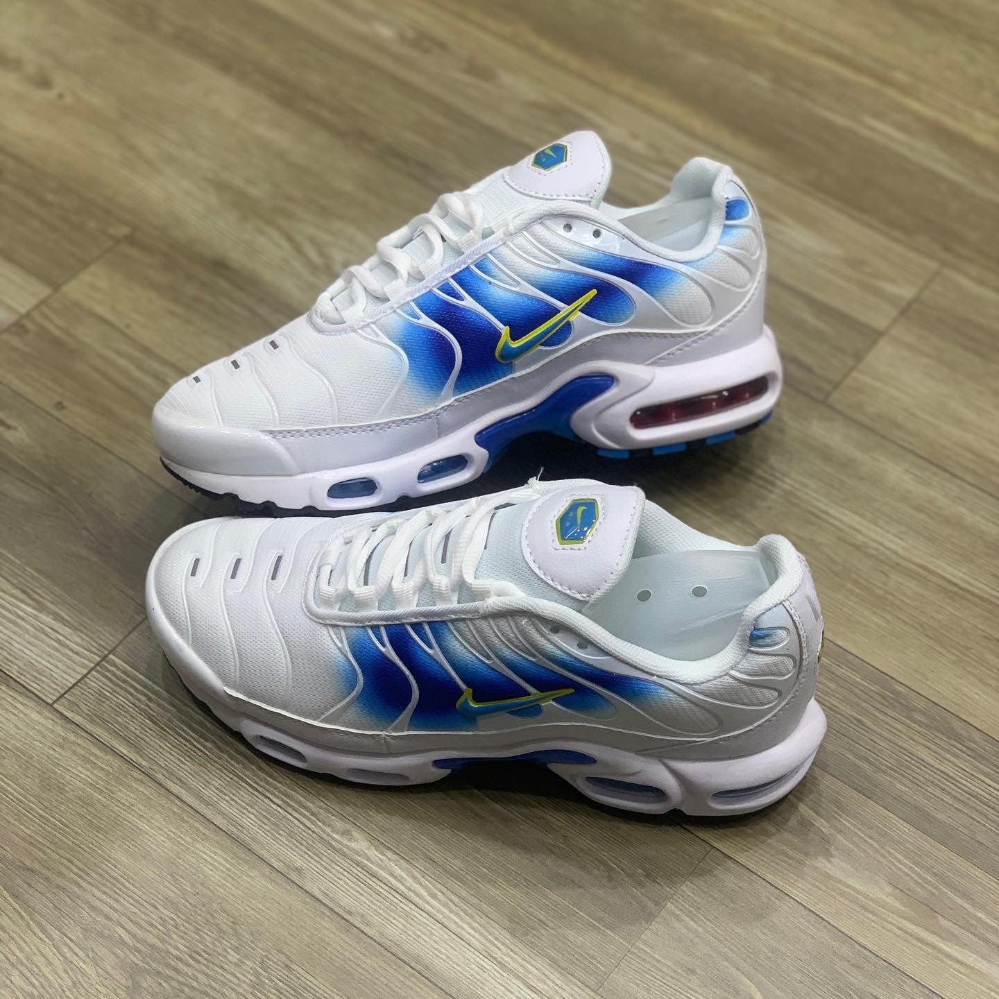 Air Max Plus TN Spray Paint Swoosh White Blue