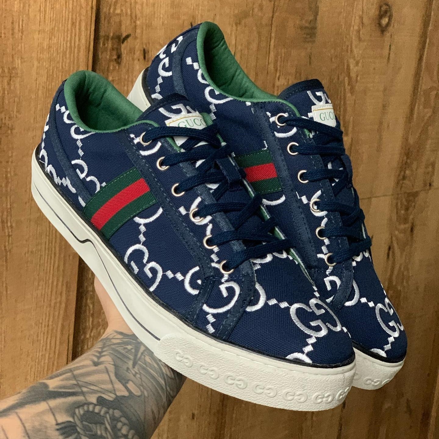 Gucci Tennis 1977 Low-Top Sneakers In Blue White