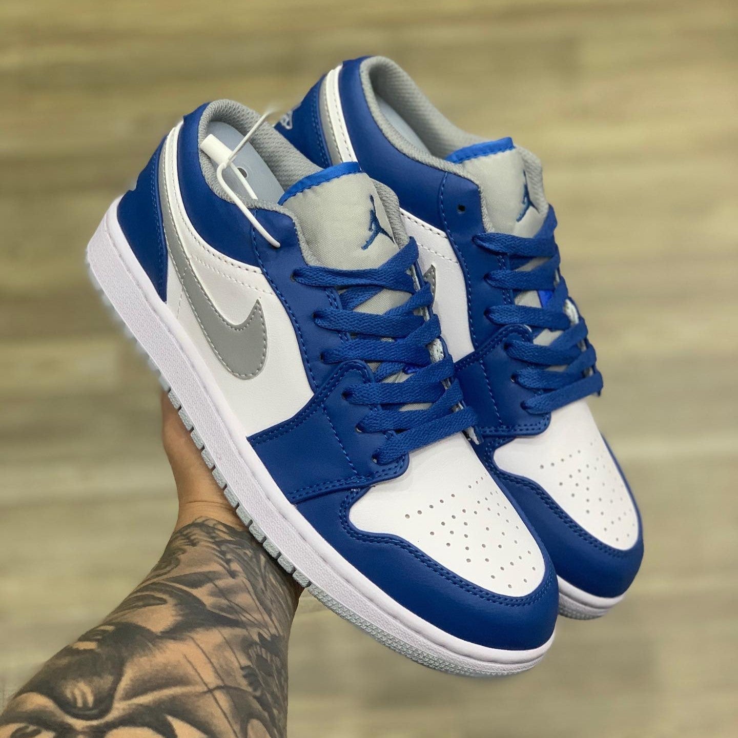 Air Jordan 1 Low True Blue Cement