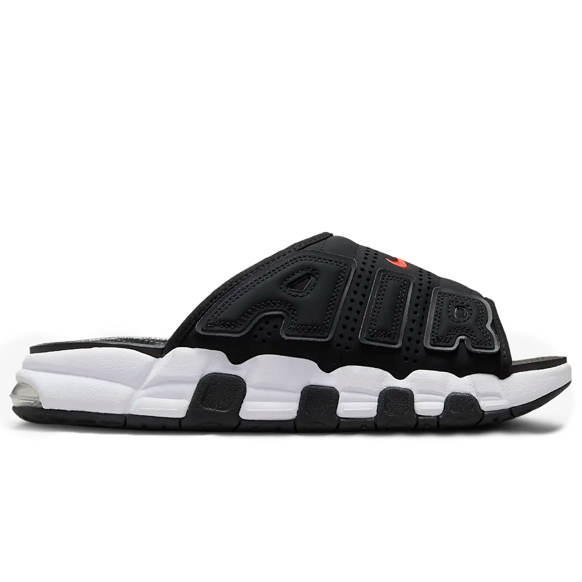 Air More Uptempo Slide Black White Red